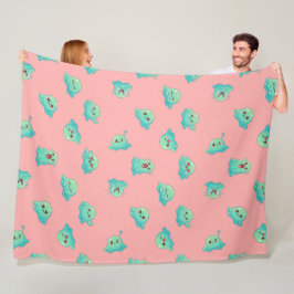 Cobertor De Velo Fofo Kawaii Fantasma Verde Menta Rosa Pastel