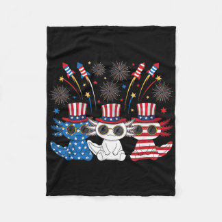 Cobertor De Velo Fogos de Artifício Axolotl Engraçado Bandeira Amer