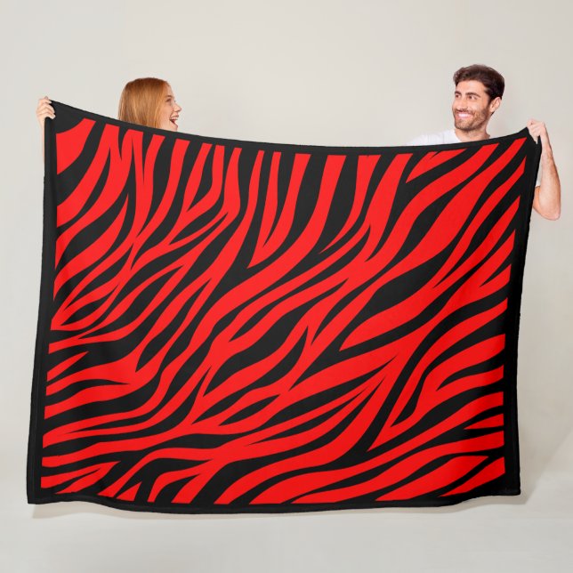 Cobertor De Velo Foguete de Impressão de Zebra Negra Vermelha (In Situ)