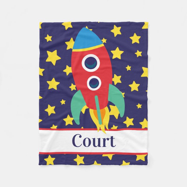 Cobertor De Velo Foguete Espacial Personalizado Fleece Blanket (Frente)