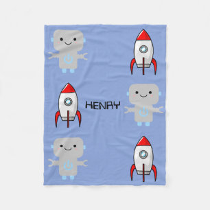 Cobertor De Velo Foguete Robô de Cartoon Bonito