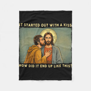 Cobertor De Velo Foi apenas um beijo jesus & judas meme engraçado