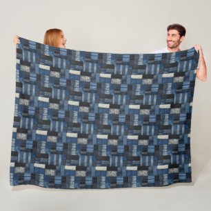 Cobertor De Velo Folchwork Denim Art Illustration No7