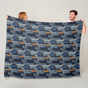 Cobertor De Velo Folchwork Denim Tecido Art Illustration No6
