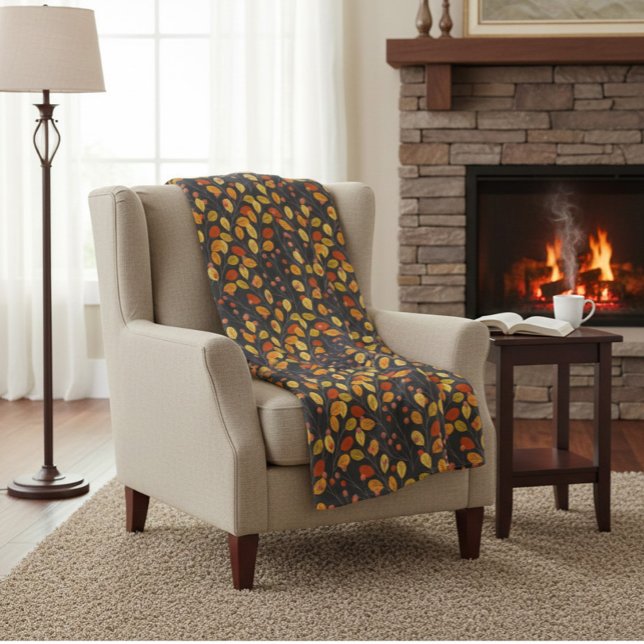 Cobertor De Velo Folga de outono de Cozy com Folhas de outono (Criador carregado)