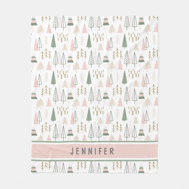 Cobertor De Velo Folga Whimsical de Retirada de Pino Personalizada (Frente)