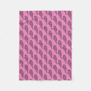 Cobertor De Velo Folha azul-rosa Coração da Lama de Arte Lança