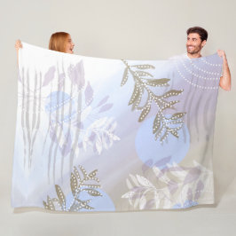 Cobertor De Velo Folha Botânica Abstrato Moderna