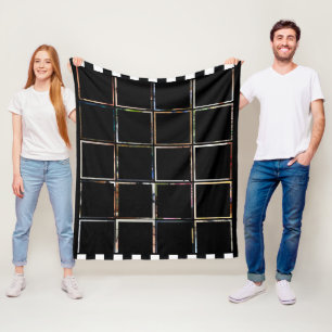 Cobertor De Velo Folha da família de colagem de fotos Black White S