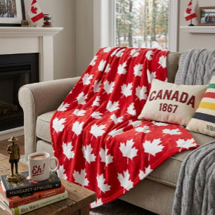 Cobertor De Velo Folha de bordo canadense. CANADÁ. Patriótico.