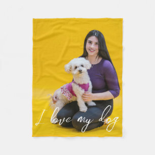 Cobertor De Velo Folha de Foto do Lover Impressão do Cão de Amor Pe