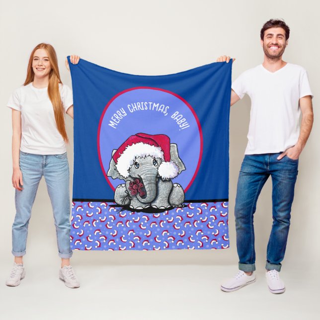 Cobertor De Velo Folha de Natal do Elefante KiniArt (In Situ)