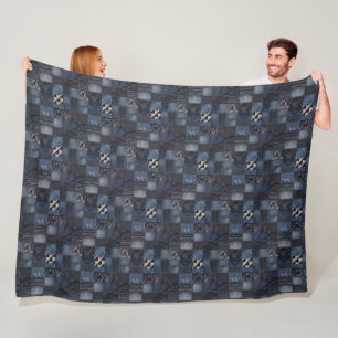 Cobertor De Velo Folha de Tecido Denim Gráfico n.o 15