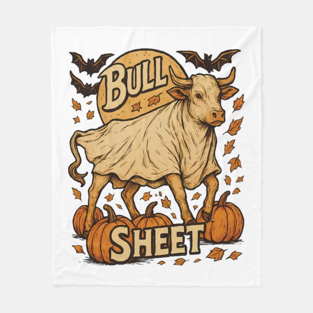 Cobertor De Velo Folha de Touro de Vaca Halloween (Frente)