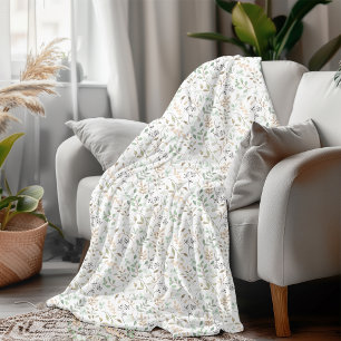 Cobertor De Velo Folhagem Botânica De Aquarela Inspirada Na Naturez