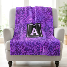 Folhagem roxa deixa padrão monograma ousado modern