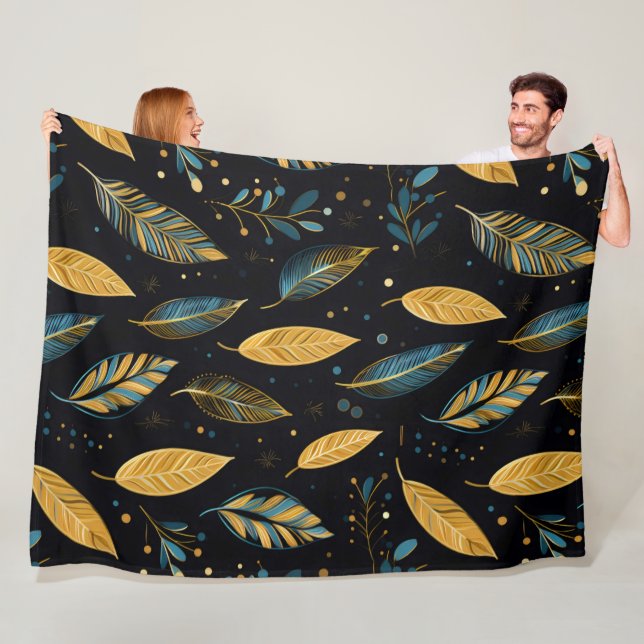 Cobertor De Velo Folhas Boho em sienna azul (In Situ)