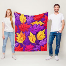 Folhas de Desenho Animado Vibrantes: Roxo, Amarelo