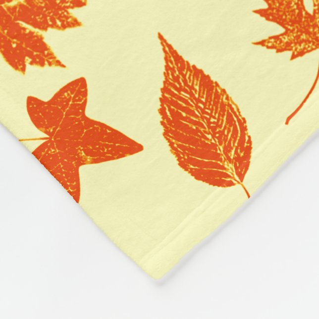 Cobertor De Velo Folhas de outono - amarelo pálido e laranja (Quina)