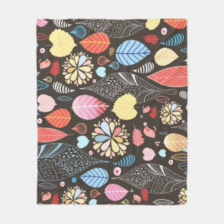 Cobertor De Velo Folhas de outono e Aves.