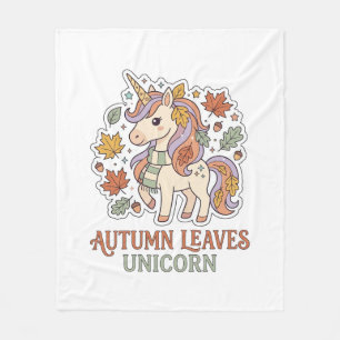 Cobertor De Velo Folhas de Outono Unicórnio Design Gráfico de Merch