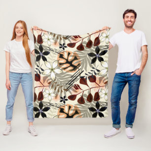 Cobertor De Velo Folhas de palma e monstera, tropicais