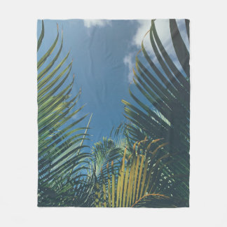 COBERTOR DE VELO FOLHAS DE PALMAS TROPICAIS