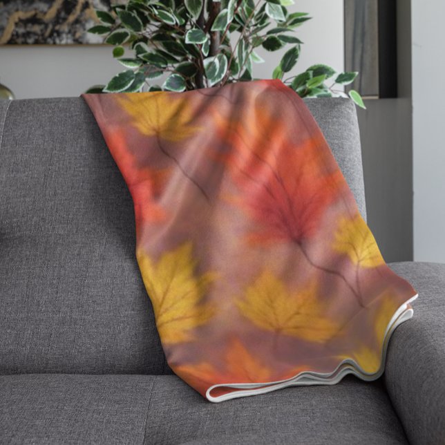 Cobertor De Velo Folhas de Quebra de Aquarela Russa - Folhagem de o (Criador carregado)