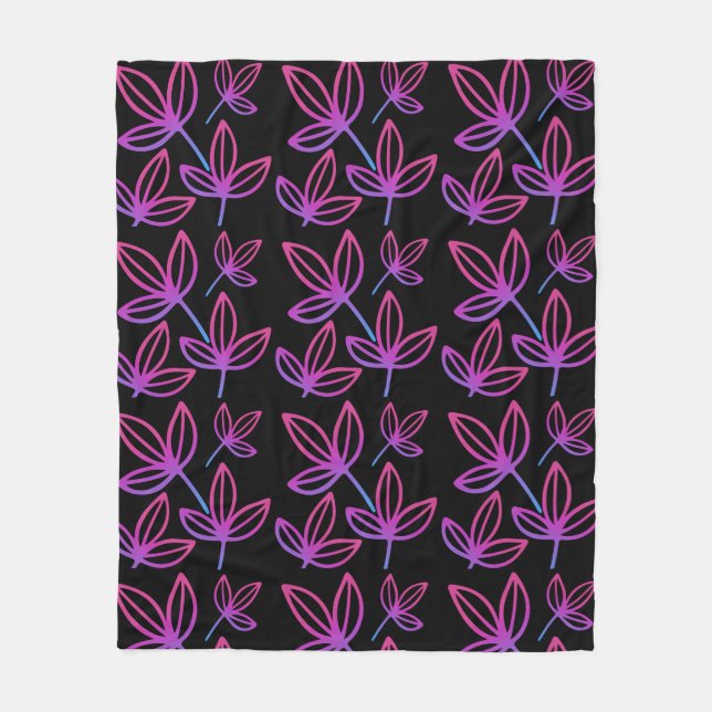 Cobertor De Velo Folhas Rosa Elegantes Modernas (Frente)