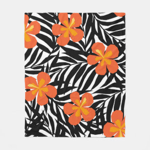 Cobertor De Velo Folhas tropicais de palma, estilo vintage applique