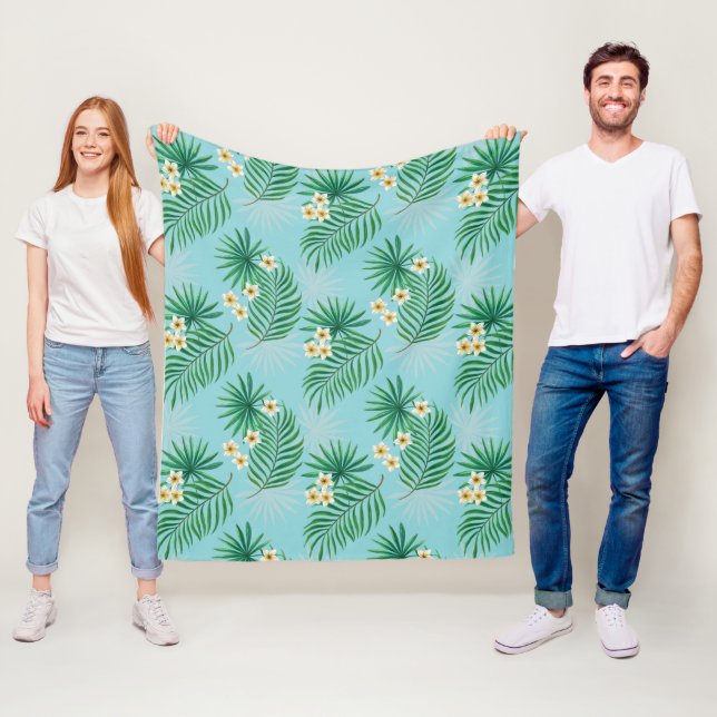 Cobertor De Velo Folhas tropicais e flores (In Situ)