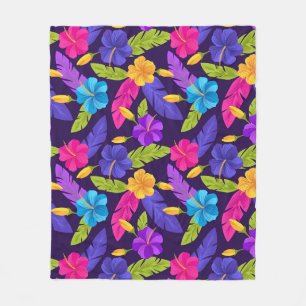 Cobertor De Velo Folhas tropicais e flores Padrão-23857