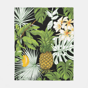 Cobertor De Velo Folhas tropicais e frutas, sem costura
