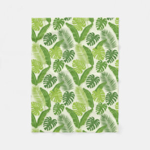 Cobertor De Velo Folhas Tropicais & Padrão Sem Costura Monstera