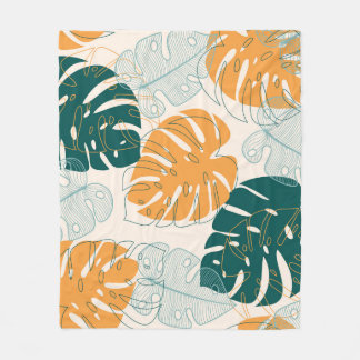 Cobertor De Velo Folhas Tropicais: Selva Selva Vintage