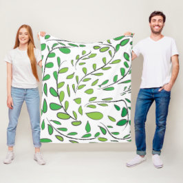 Cobertor De Velo Folhas verdes de aquarela elegantes