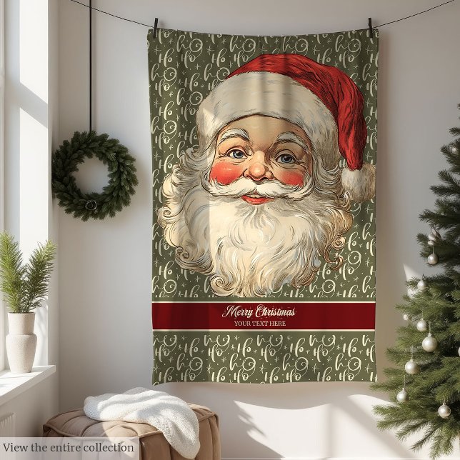 Cobertor De Velo Folheto de Férias do Pai Natal Retro (Playful Retro Santa Claus Holiday Throw Blanket)