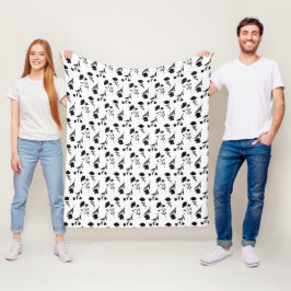 Cobertor De Velo Folheto de Flor Preto e Branco