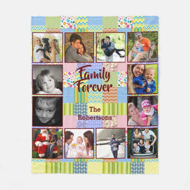 Cobertor De Velo Folheto de Folha de Colagem de Fotos - Patchwork C (Frente)