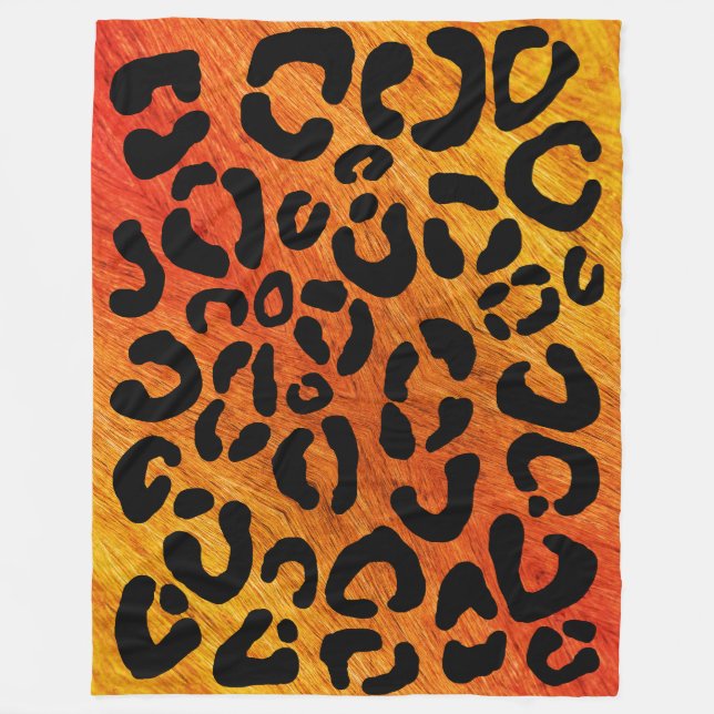 Cobertor De Velo Folheto de Folha de Peão de Impressão Leopard (Frente)
