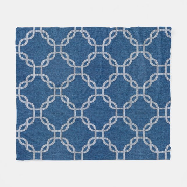 Cobertor De Velo Folheto de Lattice Azul e Branco (Frente (Horizontal))