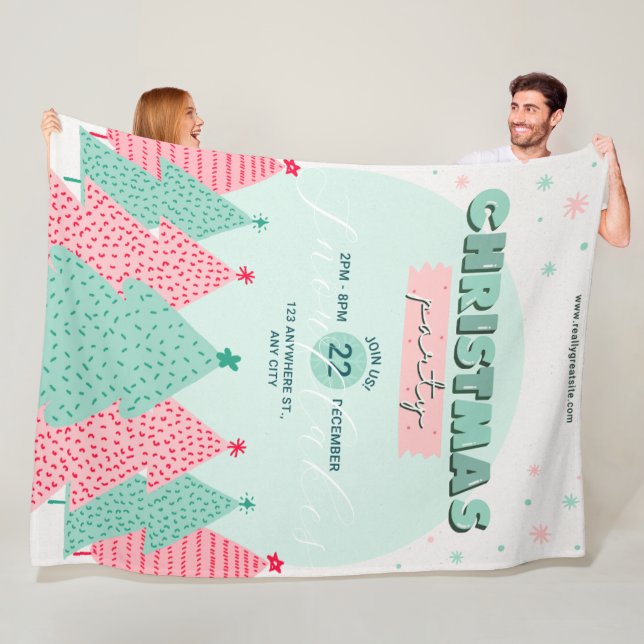 Cobertor De Velo Folheto de Natal, Grande 60" x 80" (In Situ)