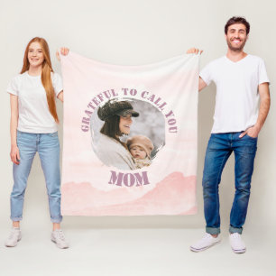 Cobertor De Velo Folheto de Pastel Rosa Personalizado para a Mãe