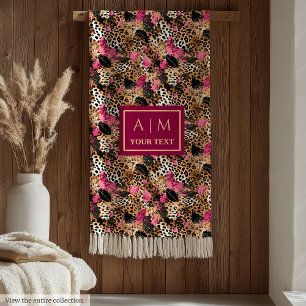 Cobertor De Velo Folheto de pele-leopardo, cor-de-rosa-fria-fedoren