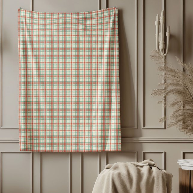 Cobertor De Velo Folheto de Tartan Suave em Matizes de Natal Pastel (Soft Tartan Blanket in Pastel Christmas Hues)
