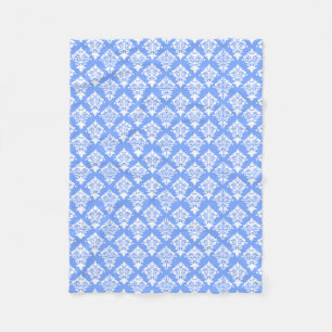 Cobertor De Velo Folheto do Damasco Azul e Branco