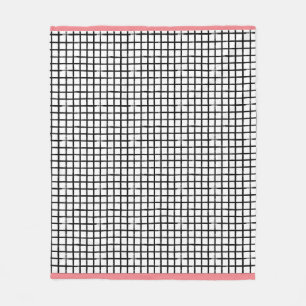 Cobertor De Velo Folheto do Padrão de Xadrez de Porte Preto e Branc