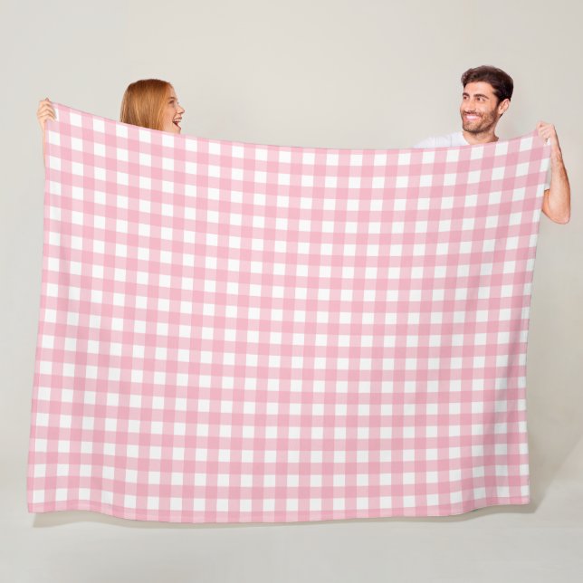 Cobertor De Velo Folheto do Quadro de Verificação Rosa e Branco (In Situ)