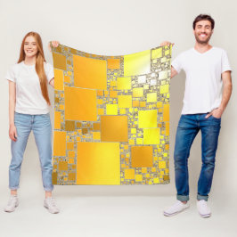 Cobertor De Velo Folheto do velo amarelo e laranja ao quadrado