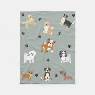 Cobertor De Velo Folheto Pequeno com Ilustrações de Cão